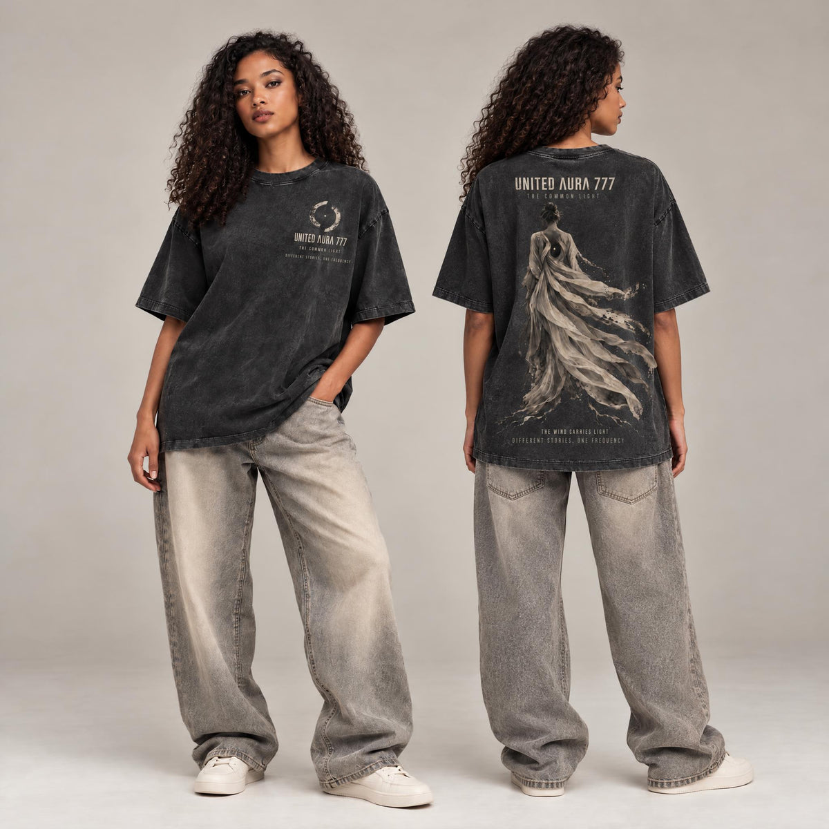 The Wind Carries Light Batik-Dyed Oversized T-Shirt