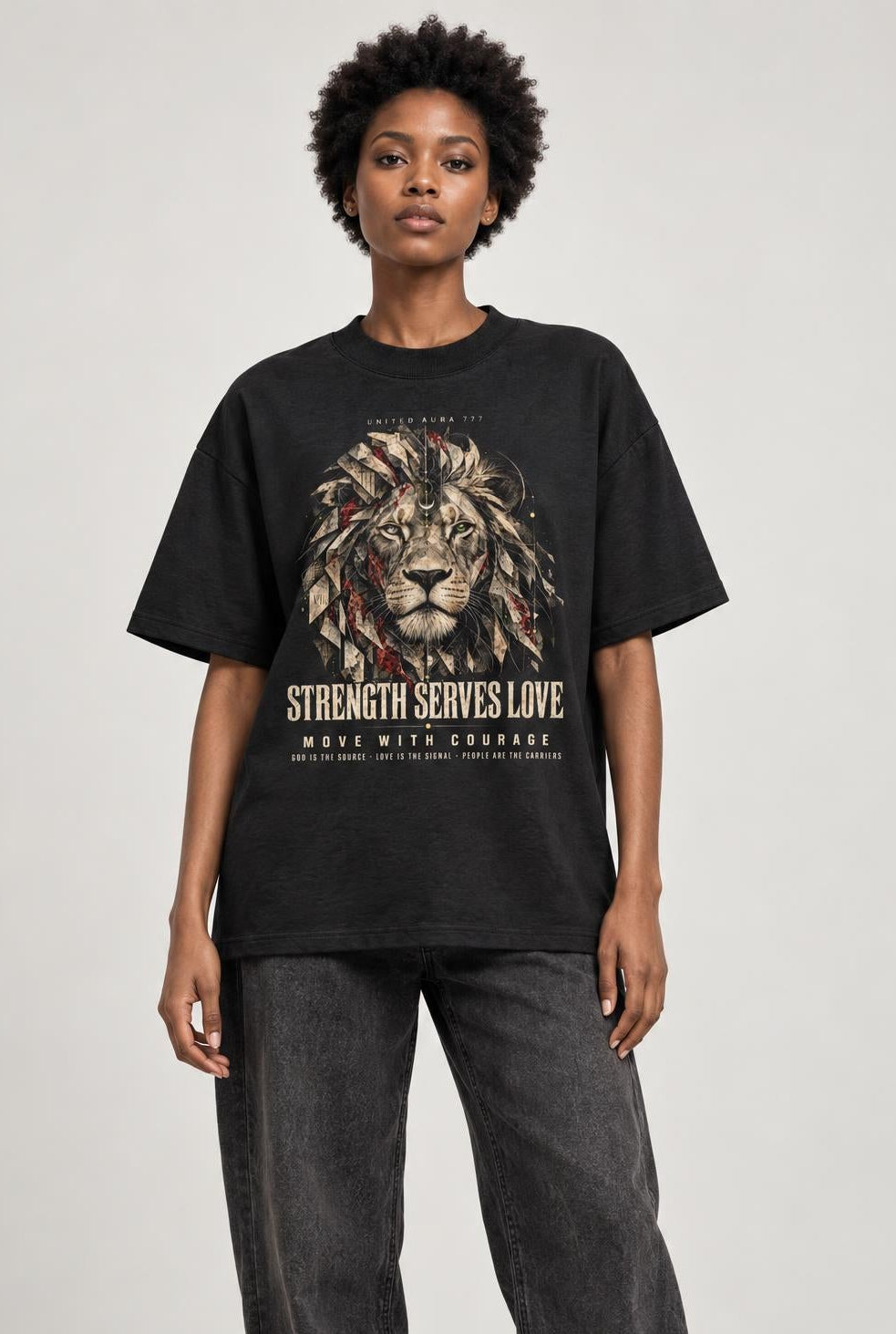 Open Frequency Oversized High-Neck Tee | Organic Cotton Streetwear | UNITED ΛURΛ 777