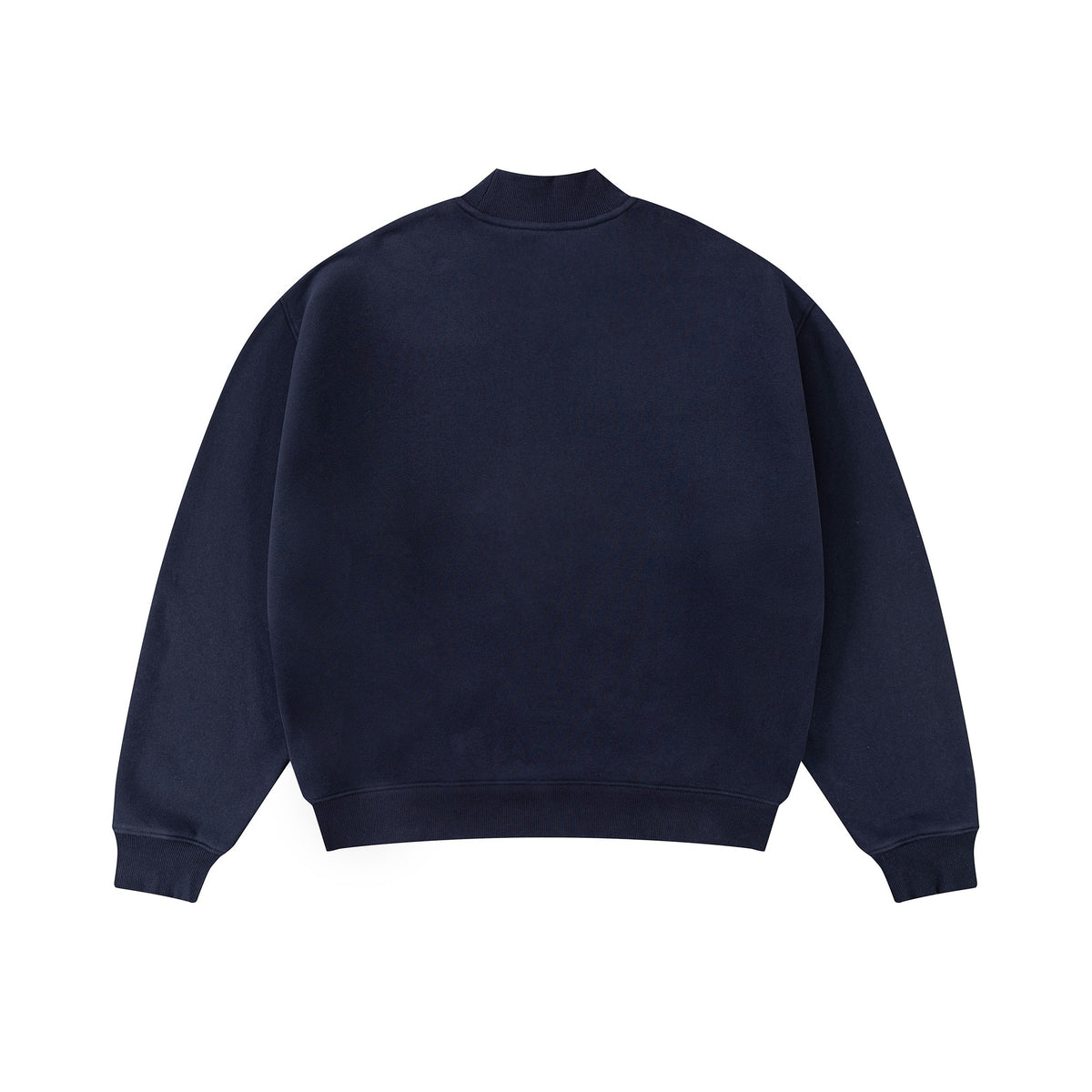 345GSM Men's Relaxed-Fit Fleece-Lined Mock-Neck Sweatshirt Midnight Blue
