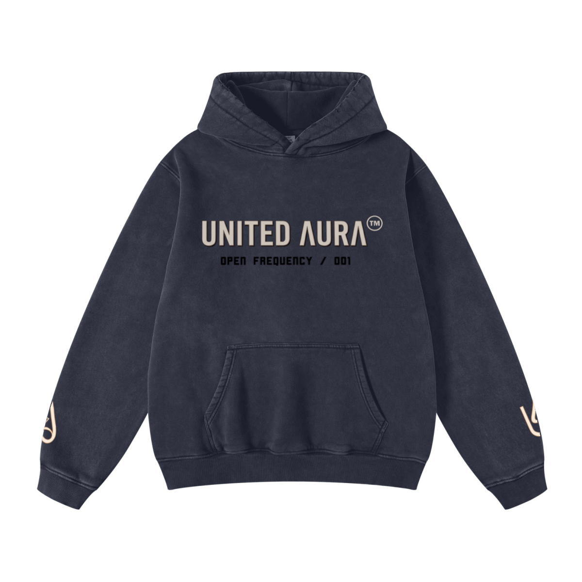 400GSM Unisex Heavyweight Distressed Snow-Wash Hoodie Royal Blue