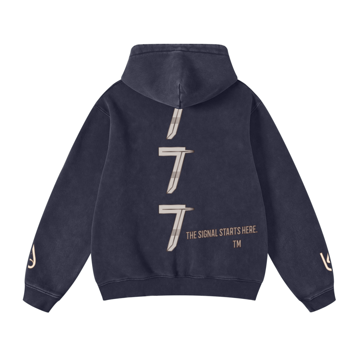 400GSM Unisex Heavyweight Distressed Snow-Wash Hoodie Royal Blue