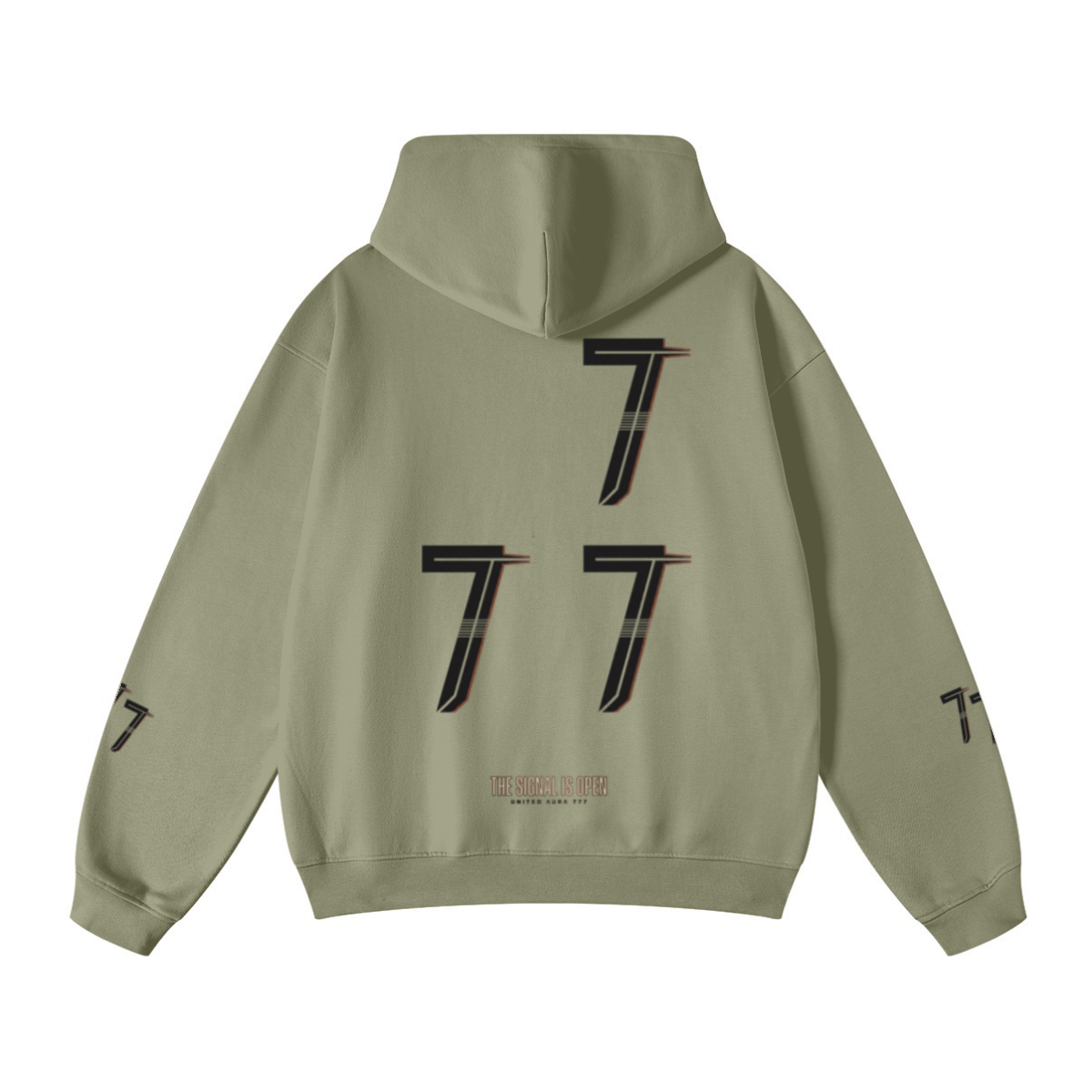 445GSM Unisex Fall&Winter Loopback Hoodie Gray Green