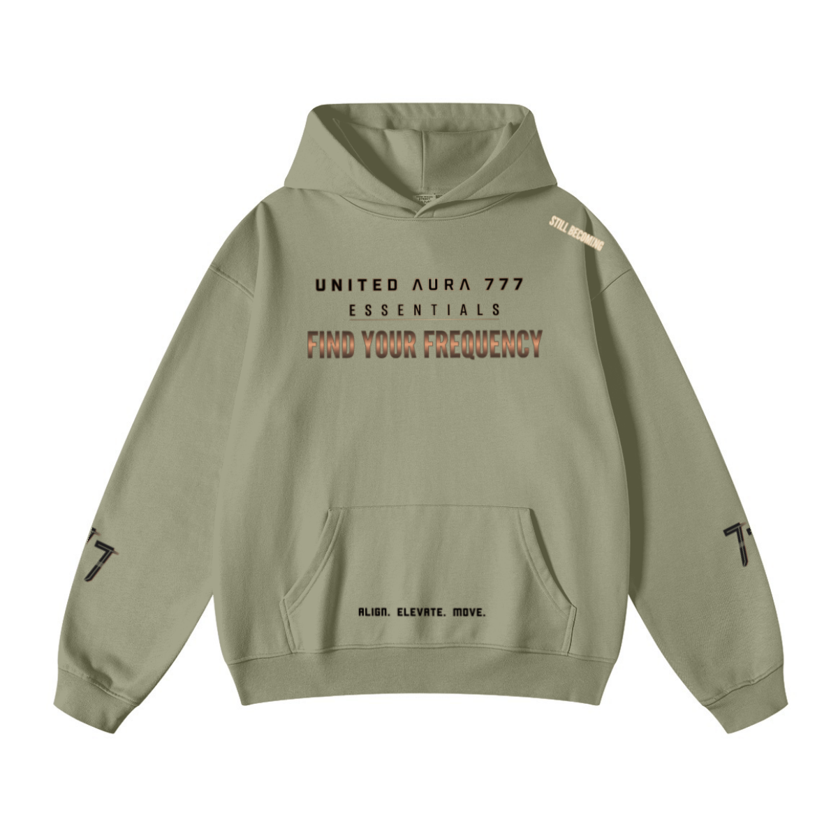 445GSM Unisex Fall&Winter Loopback Hoodie Gray Green