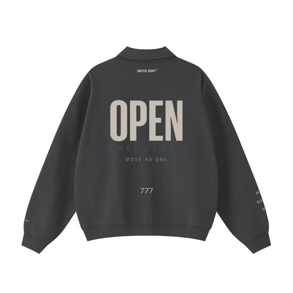 445GSM Unisex Heavyweight Zip-Up Collared Sweatshirt Charcoal Grey