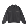 445GSM Unisex Heavyweight Zip-Up Collared Sweatshirt Charcoal Grey