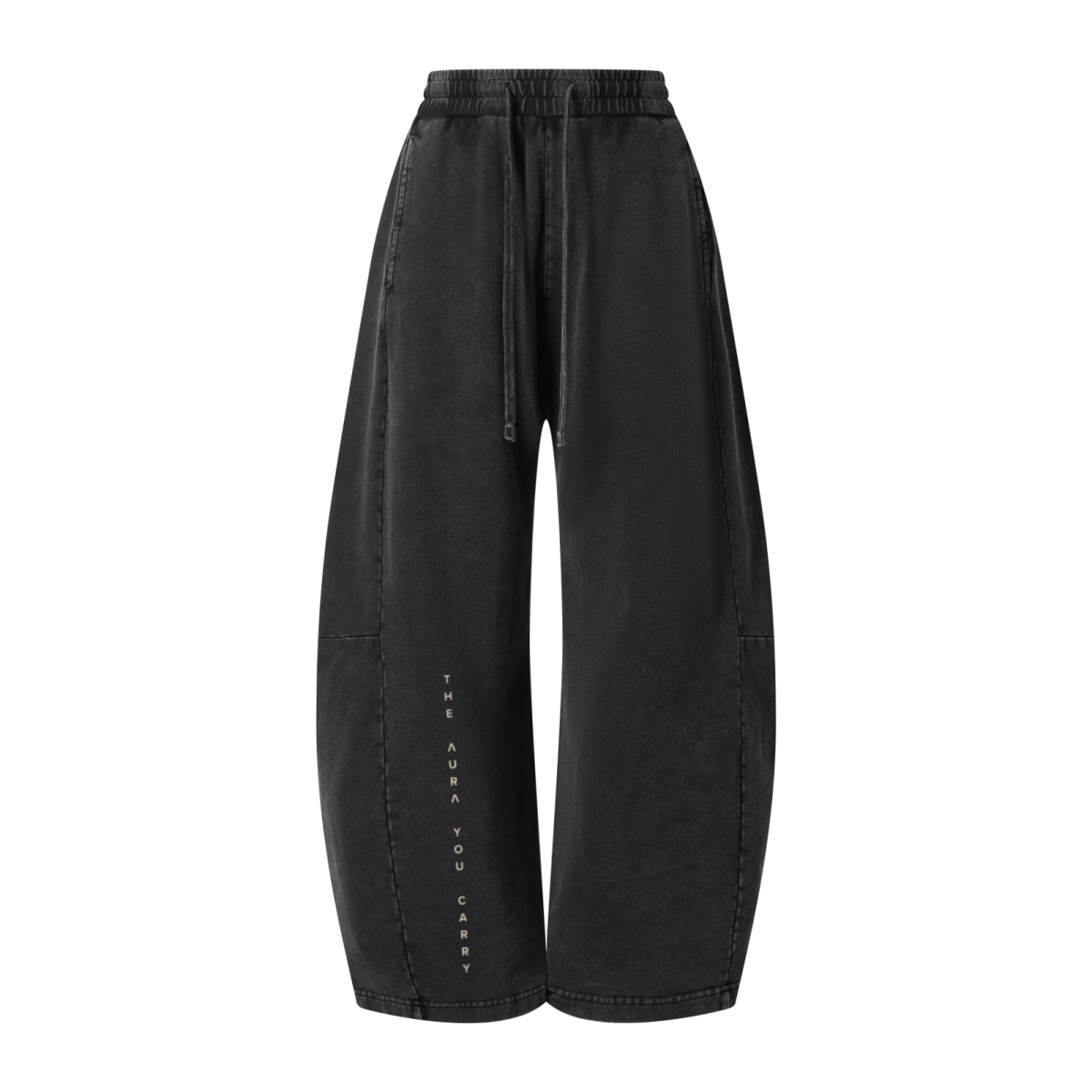 320GSM Men's Textured Denim Curved Panel Pants snow washed
