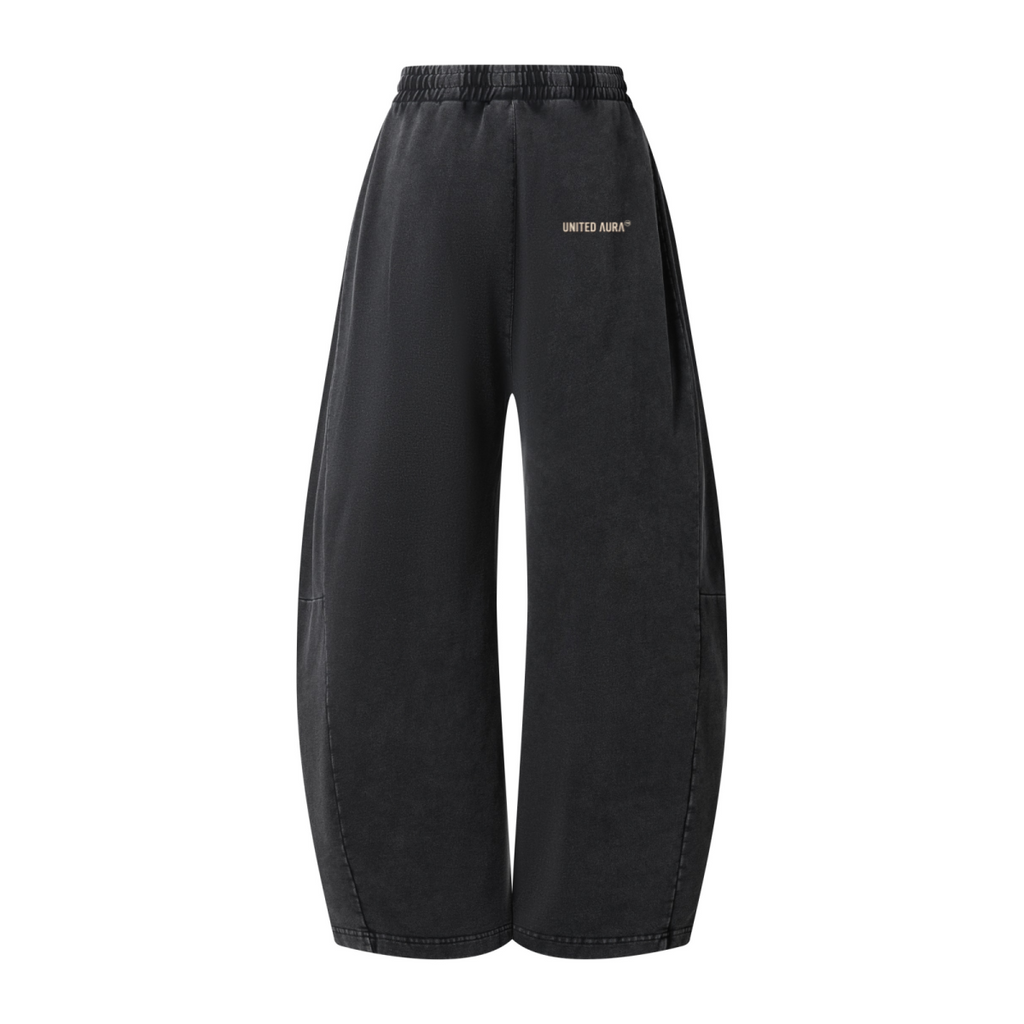 320GSM Men's Textured Denim Curved Panel Pants snow washed