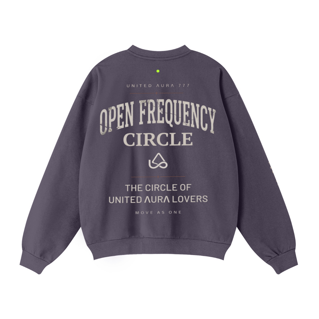 440GSM Unisex Solid-Color French Terry Crew Neck Sweatshirt Purple