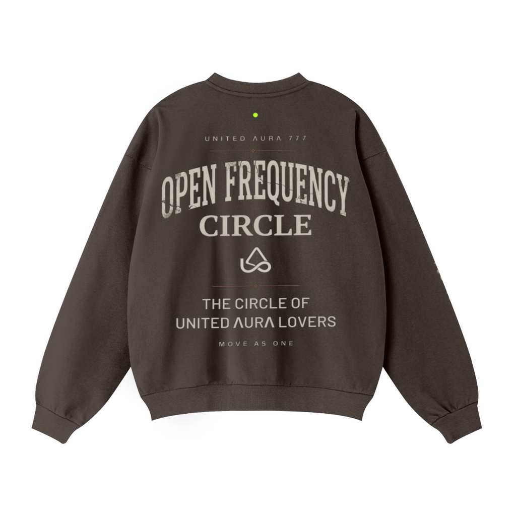 440GSM Unisex Solid-Color French Terry Crew Neck Sweatshirt Dark Brown