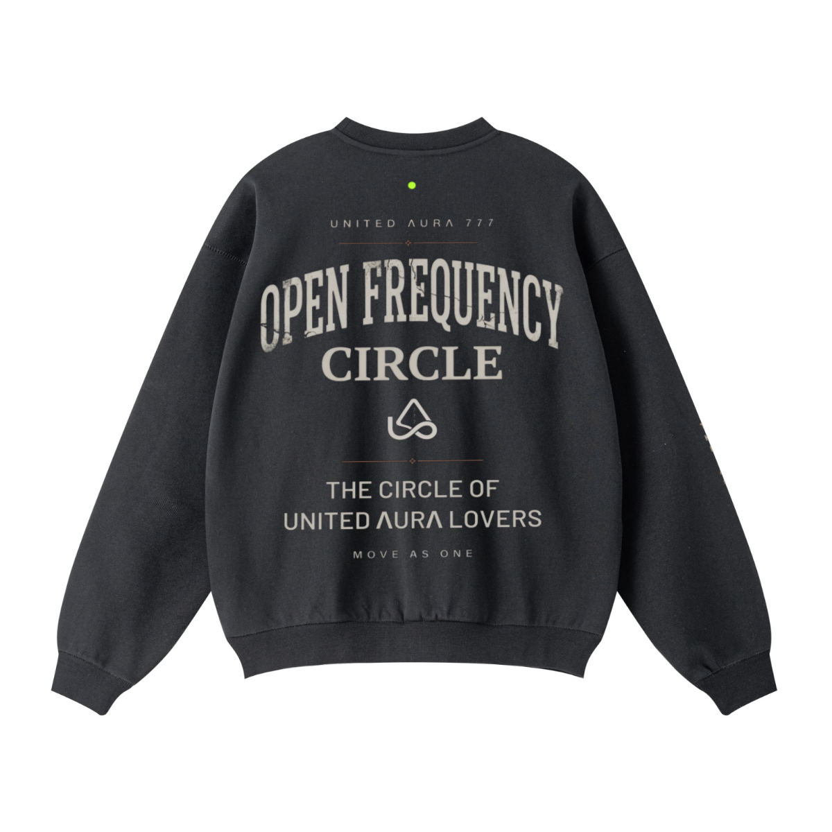 440GSM Unisex Solid-Color French Terry Crew Neck Sweatshirt Black