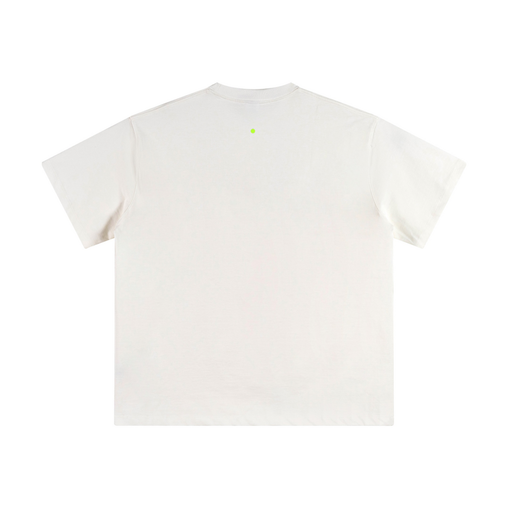 345GSM Women's Heavyweight Double-Yarn High-Crew-Neck T-Shirt White