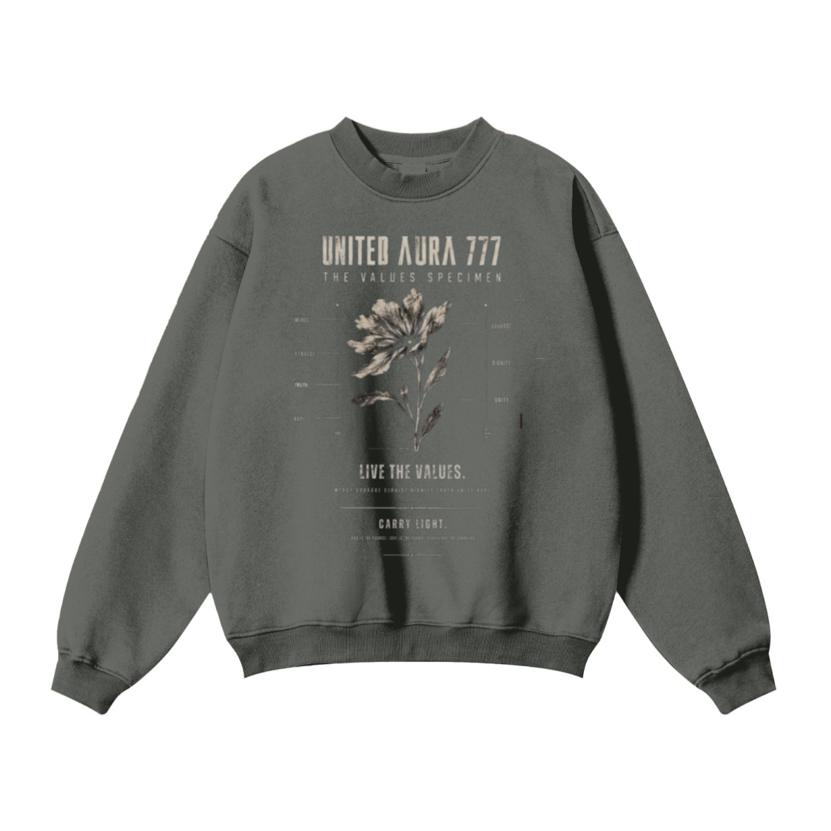 345GSM Women’s Solid-Color Crew Neck  Relaxed Fit Sweatshirt Gray