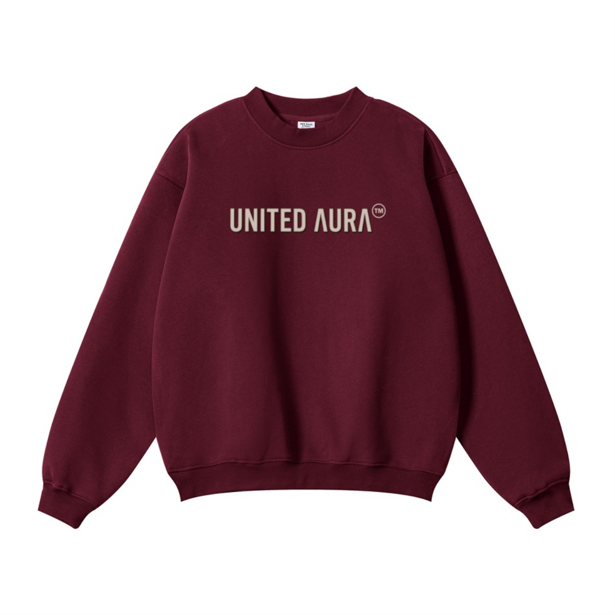 345GSM Women’s Solid-Color Crew Neck  Relaxed Fit Sweatshirt Deep Red