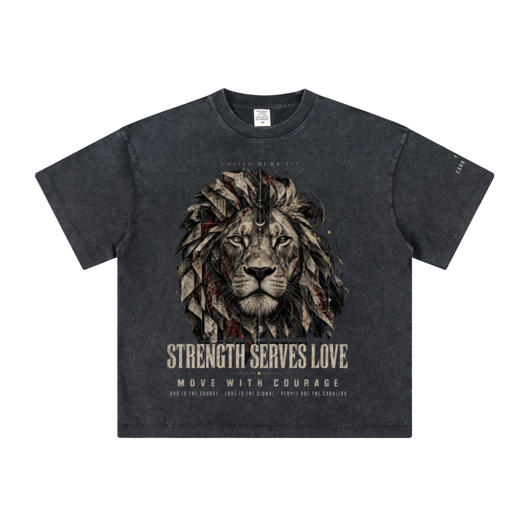 260GSM Unisex Heavyweight Re-Washed Distressed Crew Neck T-shirt Snowflake