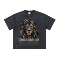 260GSM Unisex Heavyweight Re-Washed Distressed Crew Neck T-shirt Snowflake