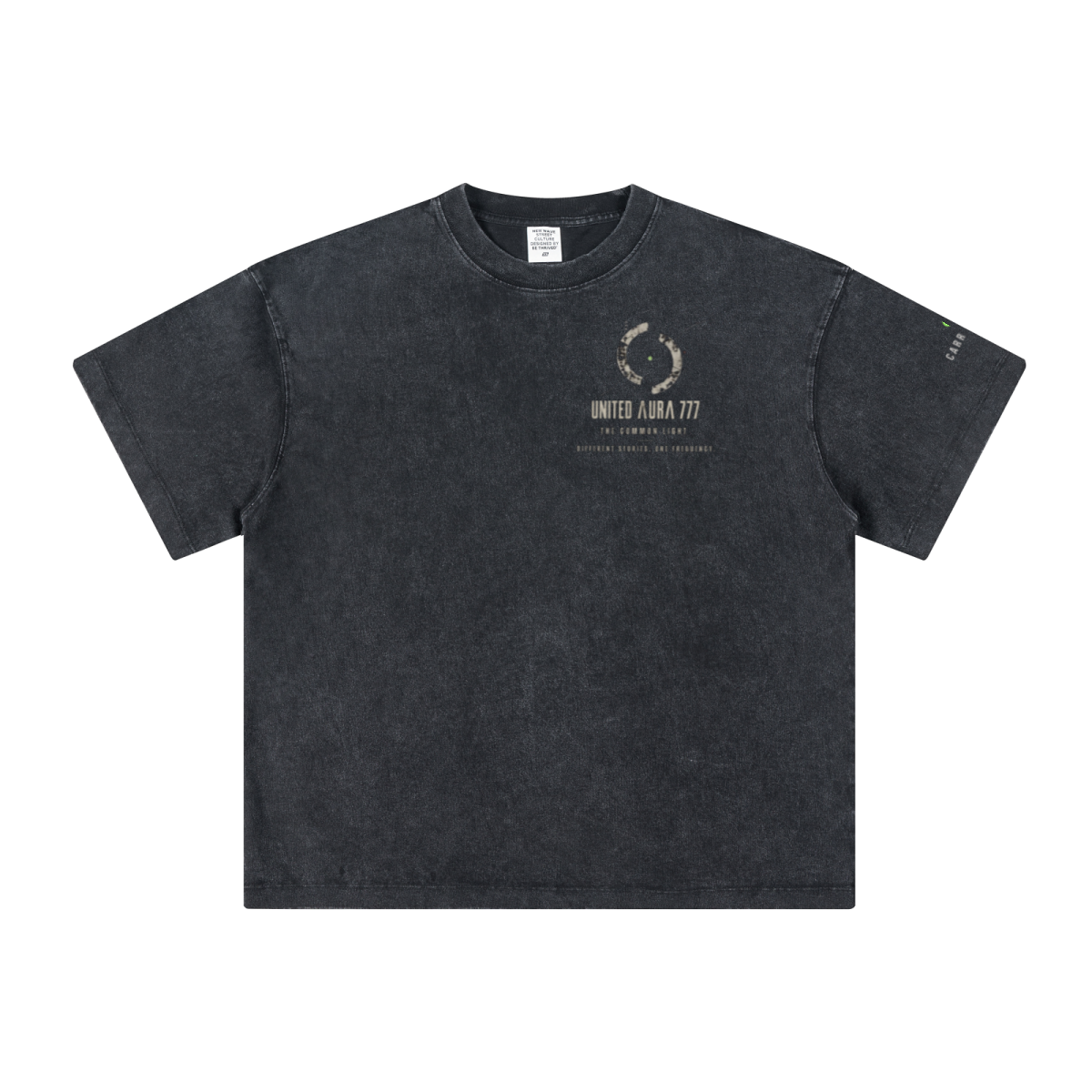 260GSM Unisex Heavyweight Re-Washed Distressed Crew Neck T-shirt Snowflake
