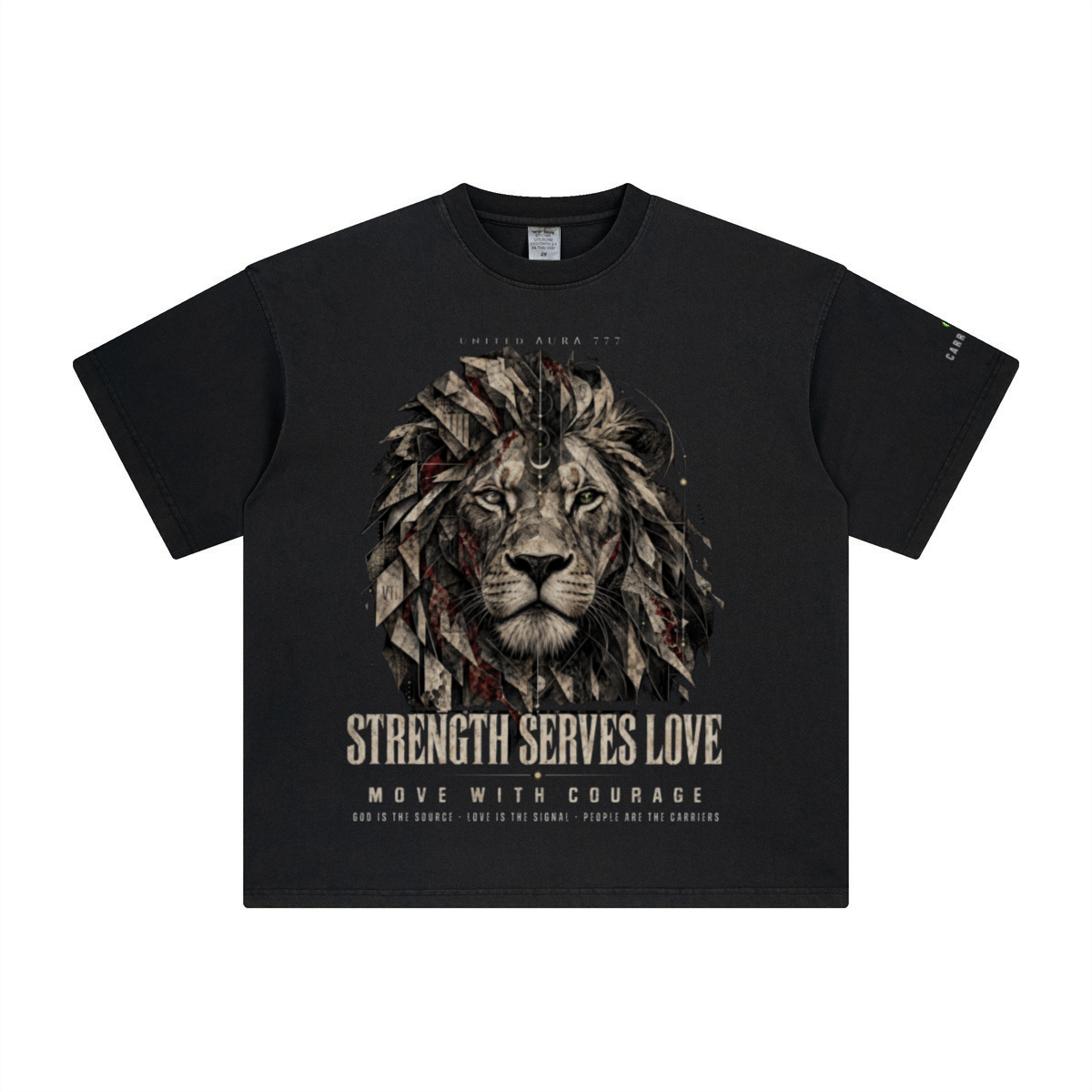 260GSM Unisex Heavyweight Re-Washed Distressed Crew Neck T-shirt Black