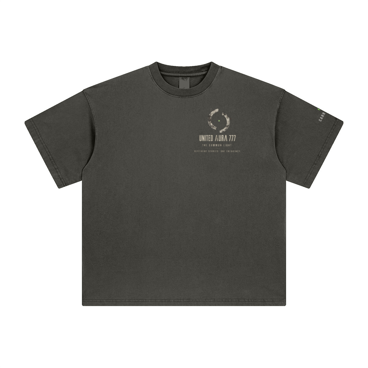 260GSM Unisex Heavyweight Re-Washed Distressed Crew Neck T-shirt Dark gray