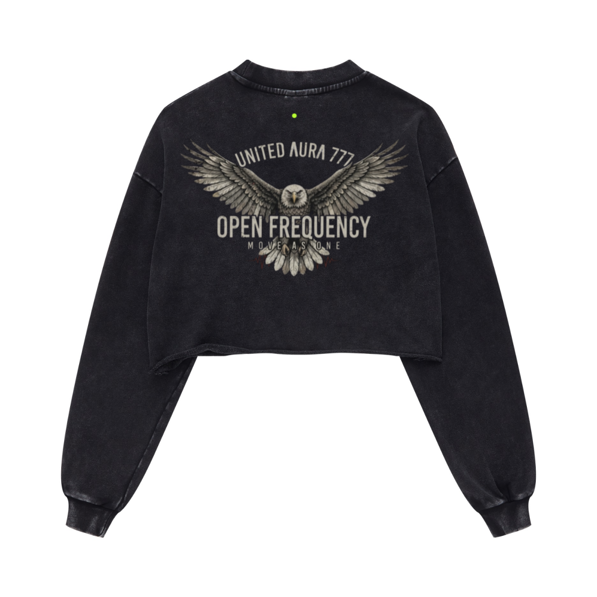 380GSM Women's Heavyweight Pigment-Wash Raw-Hem Cropped Long-Sleeve T-Shirt Snow wash