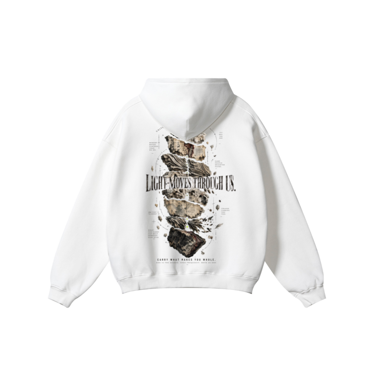 345GSM Men's Solid Color Pullover Hoodie White