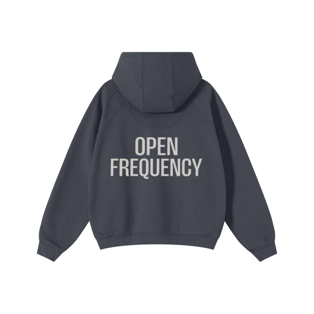 340GSM Men’s Trendy Fleece Structured Panel Hoodie Dark Grey