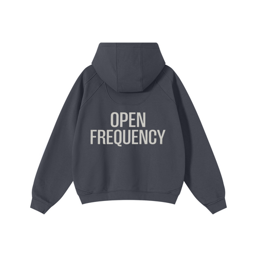 340GSM Men’s Trendy Fleece Structured Panel Hoodie Dark Grey