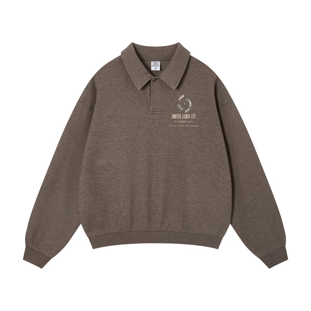 320GSM Men's Old Money Textured Half-Button Polo Sweatshirt Selenphine