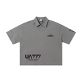 280GSM Heavyweight Double Yarn Snow Wash Boxy Fit Polo T-Shirt Vintage Heather Gray