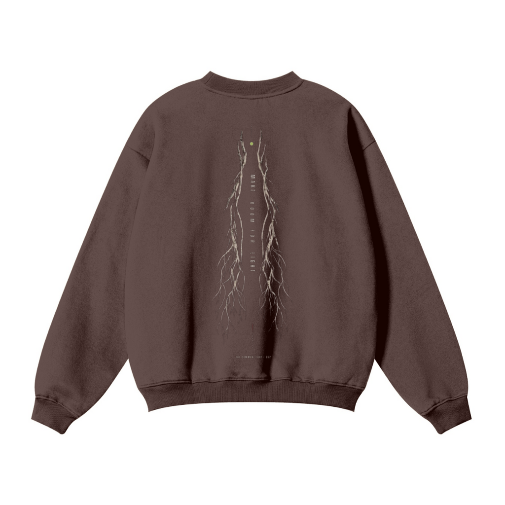 345GSM Women’s Solid-Color Crew Neck  Relaxed Fit Sweatshirt Buff Brown