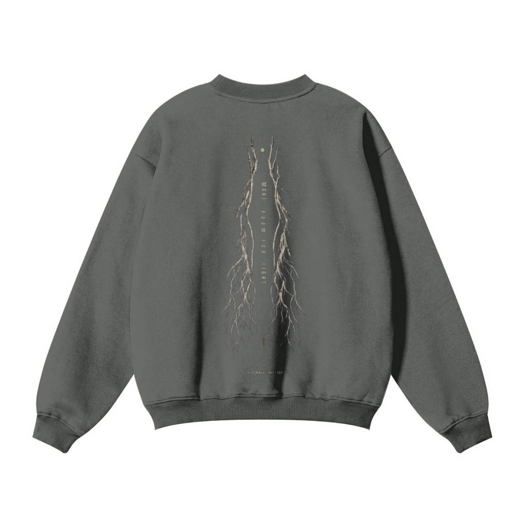 345GSM Women’s Solid-Color Crew Neck  Relaxed Fit Sweatshirt Gray