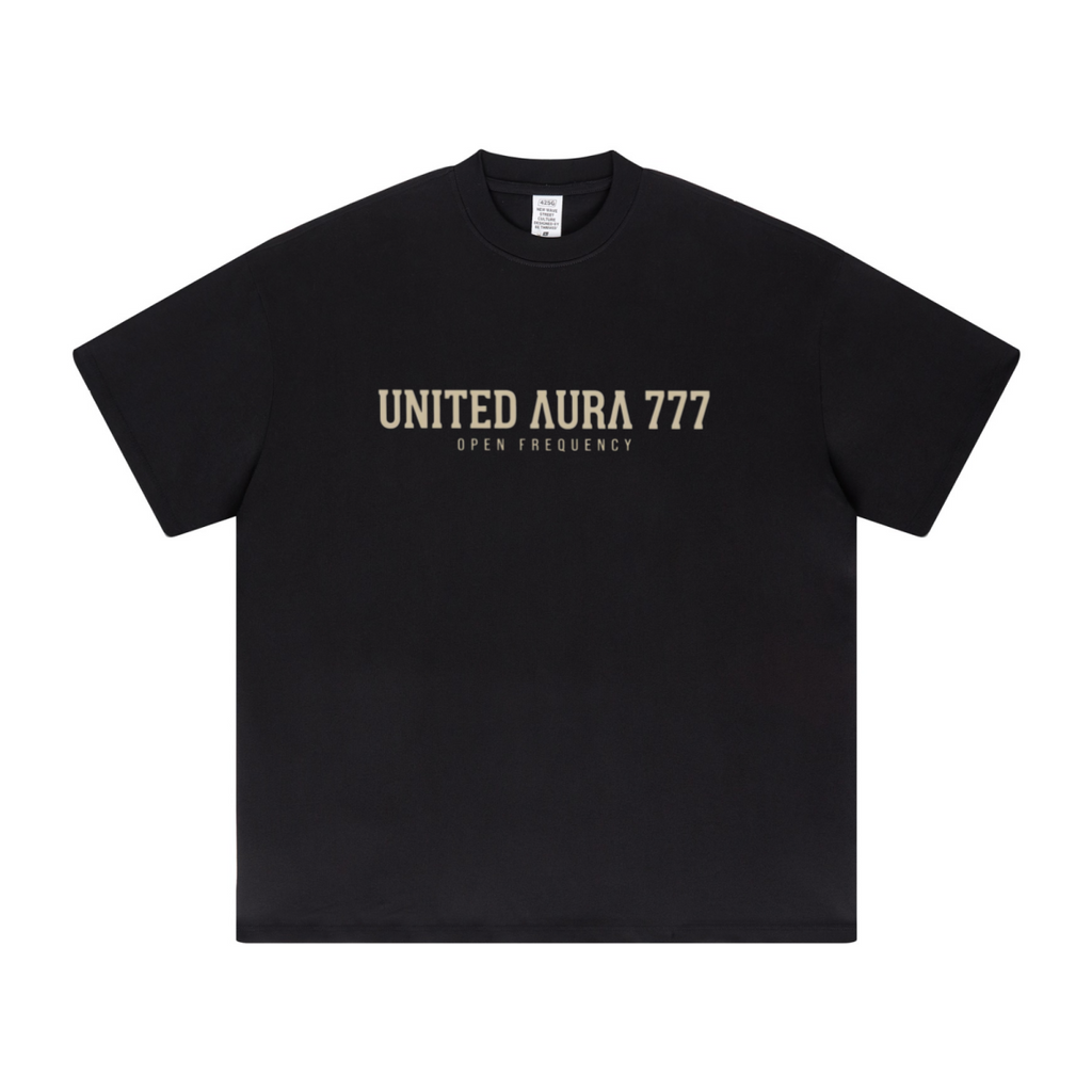 425GSM Women's Heavyweight Double-Yarn Drop-Shoulder T-Shirt Black