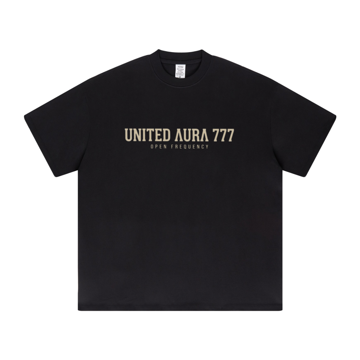 425GSM Women's Heavyweight Double-Yarn Drop-Shoulder T-Shirt Black