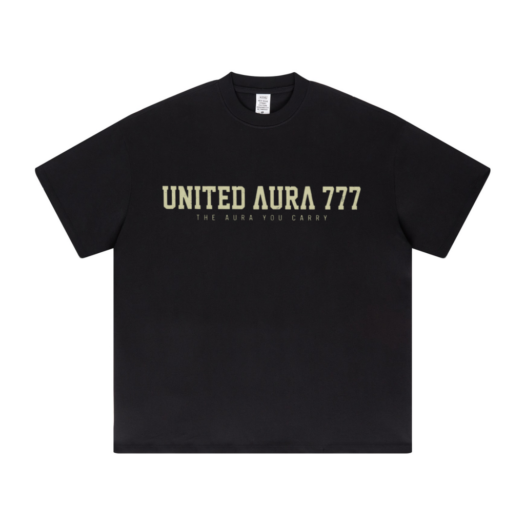 425GSM Women's Heavyweight Double-Yarn Drop-Shoulder T-Shirt Black