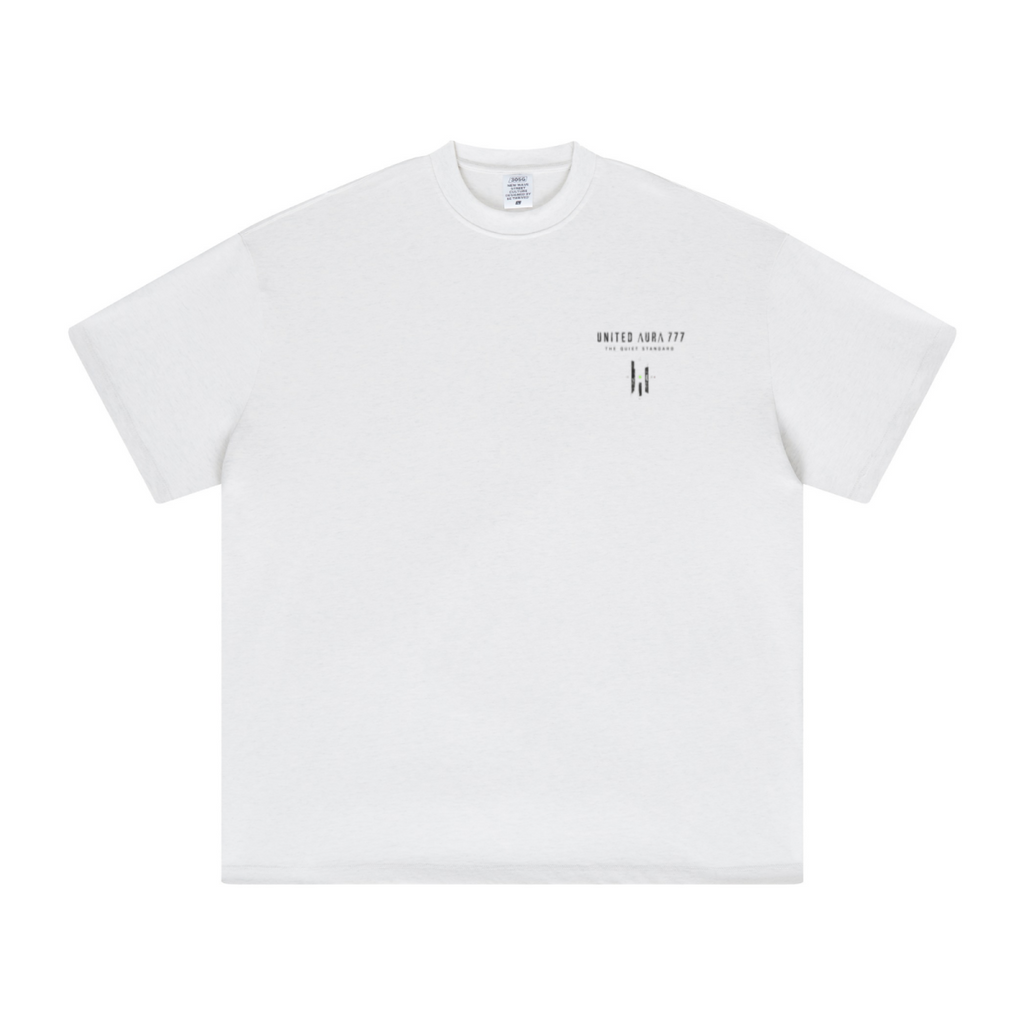 305GSM Unisex FOG Earth-Tone 20-Color Drop-Shoulder T-shirt White
