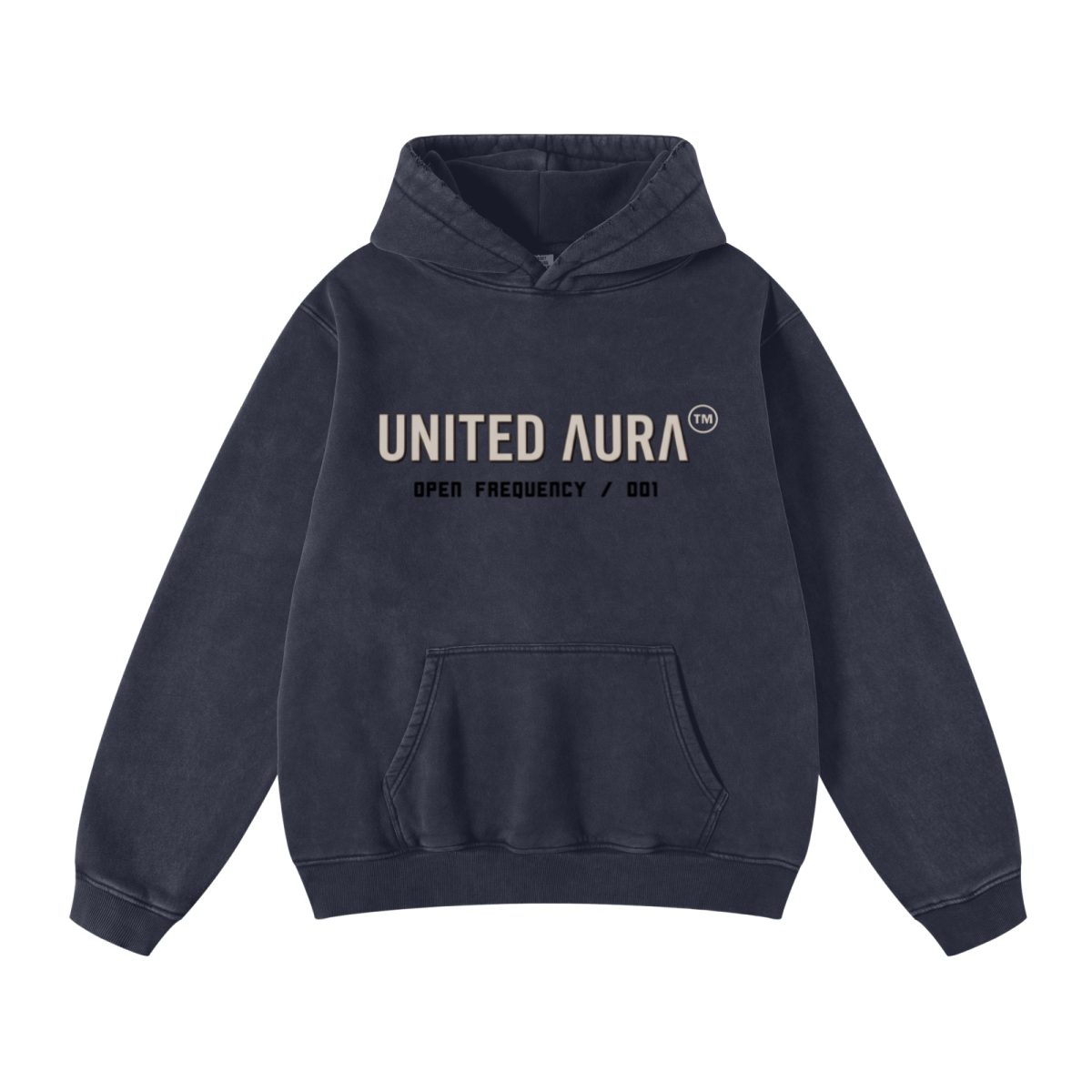 400GSM Unisex Heavyweight Distressed Snow-Wash Hoodie Royal Blue
