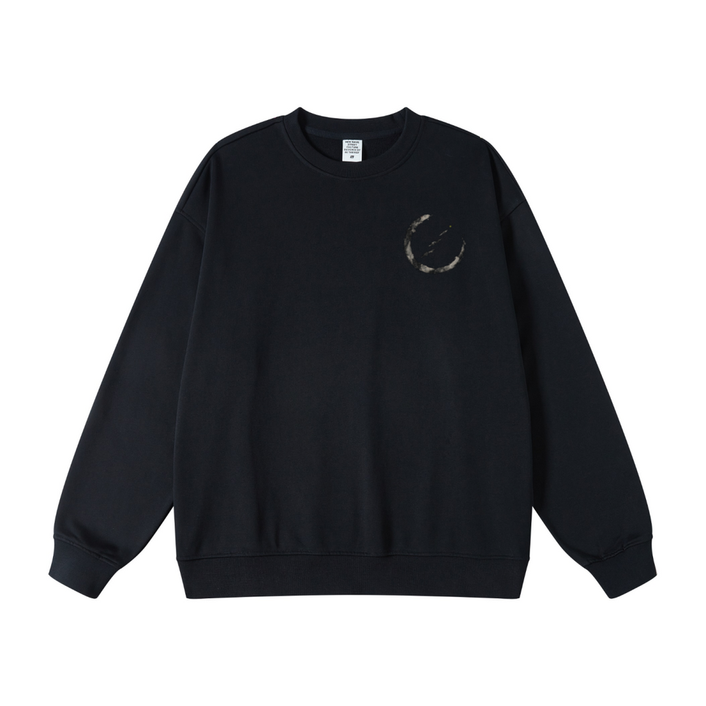 440GSM Unisex French Terry Crew Neck Sweatshirt Black