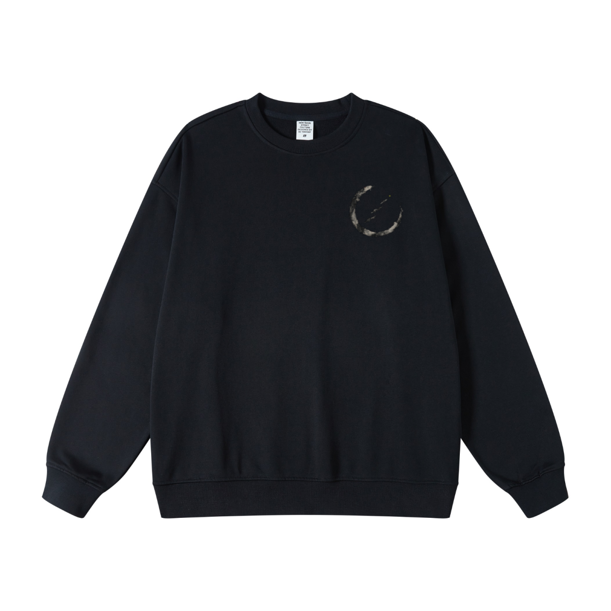 440GSM Unisex French Terry Crew Neck Sweatshirt Black