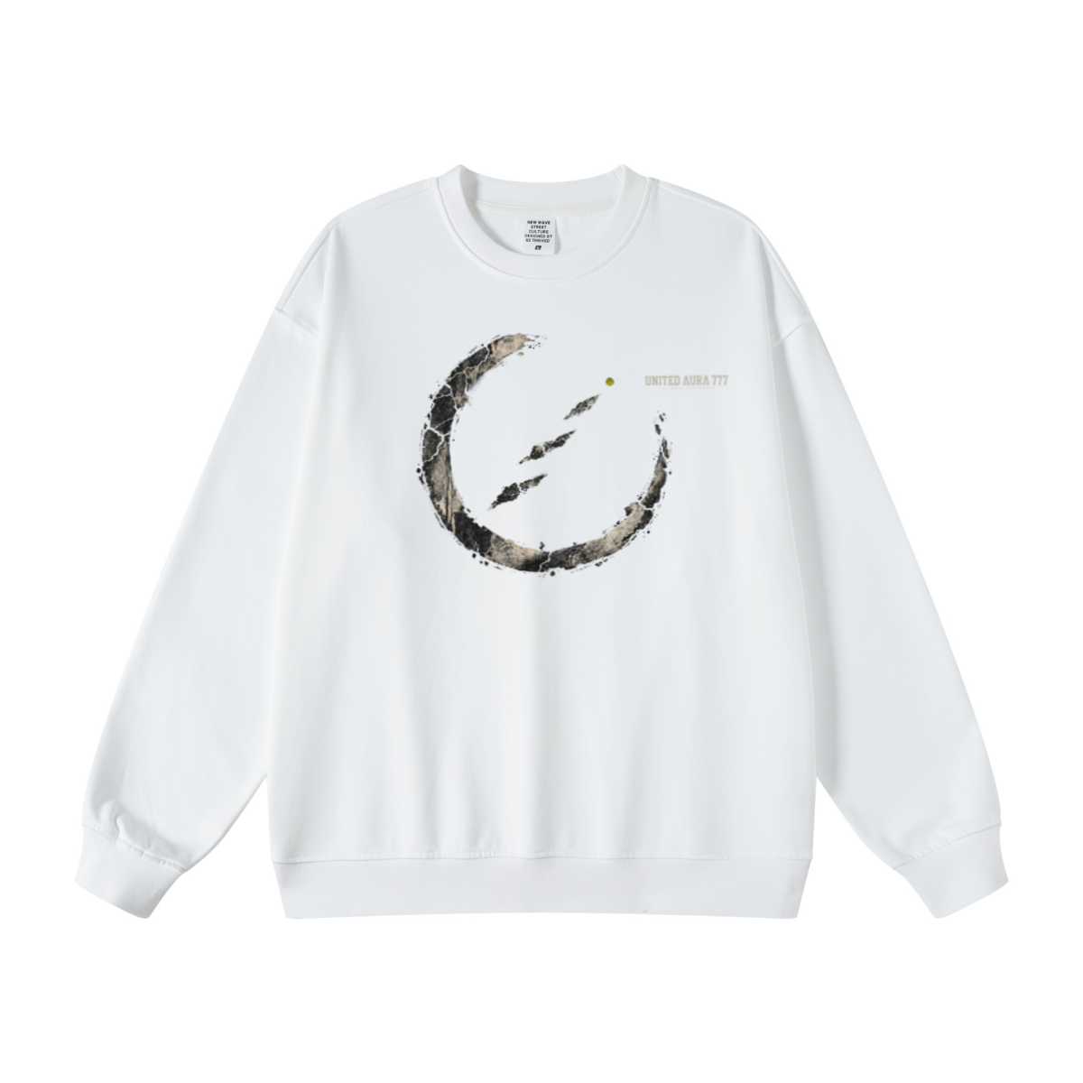 440GSM Unisex French Terry Crew Neck Sweatshirt White