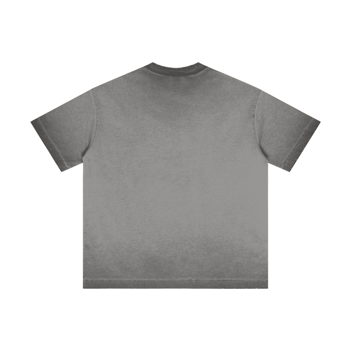 275GSM Unisex Raw-Edge Reverse-Wash Fried-Color T-shirt Washed Dark Grey