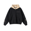560GSM Unisex Composite Fleece Zip-Up Hoodie Black