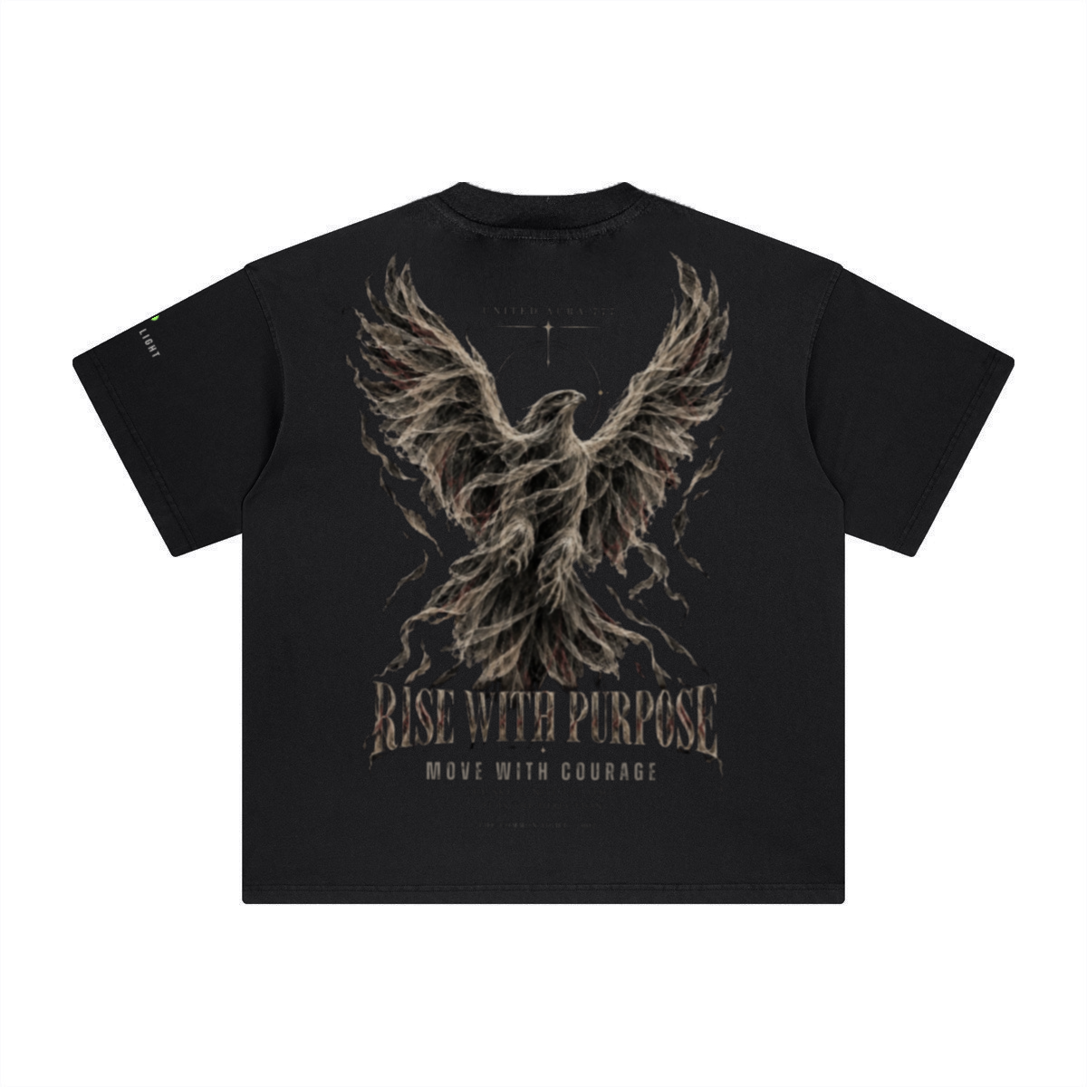260GSM Unisex Heavyweight Re-Washed Distressed Crew Neck T-shirt Black