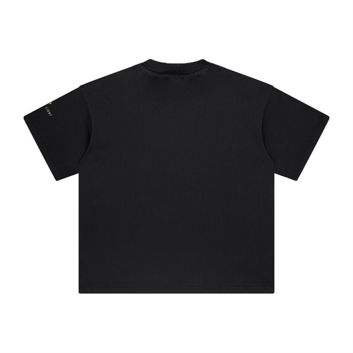 260GSM Unisex Heavyweight Re-Washed Distressed Crew Neck T-shirt Black