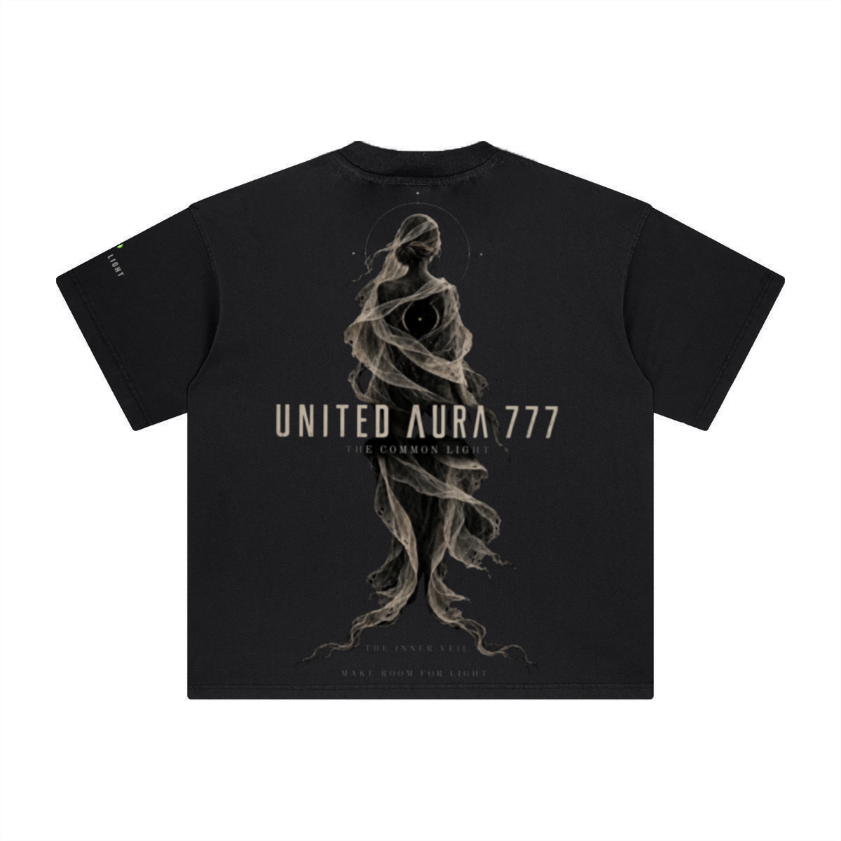 260GSM Unisex Heavyweight Re-Washed Distressed Crew Neck T-shirt Black