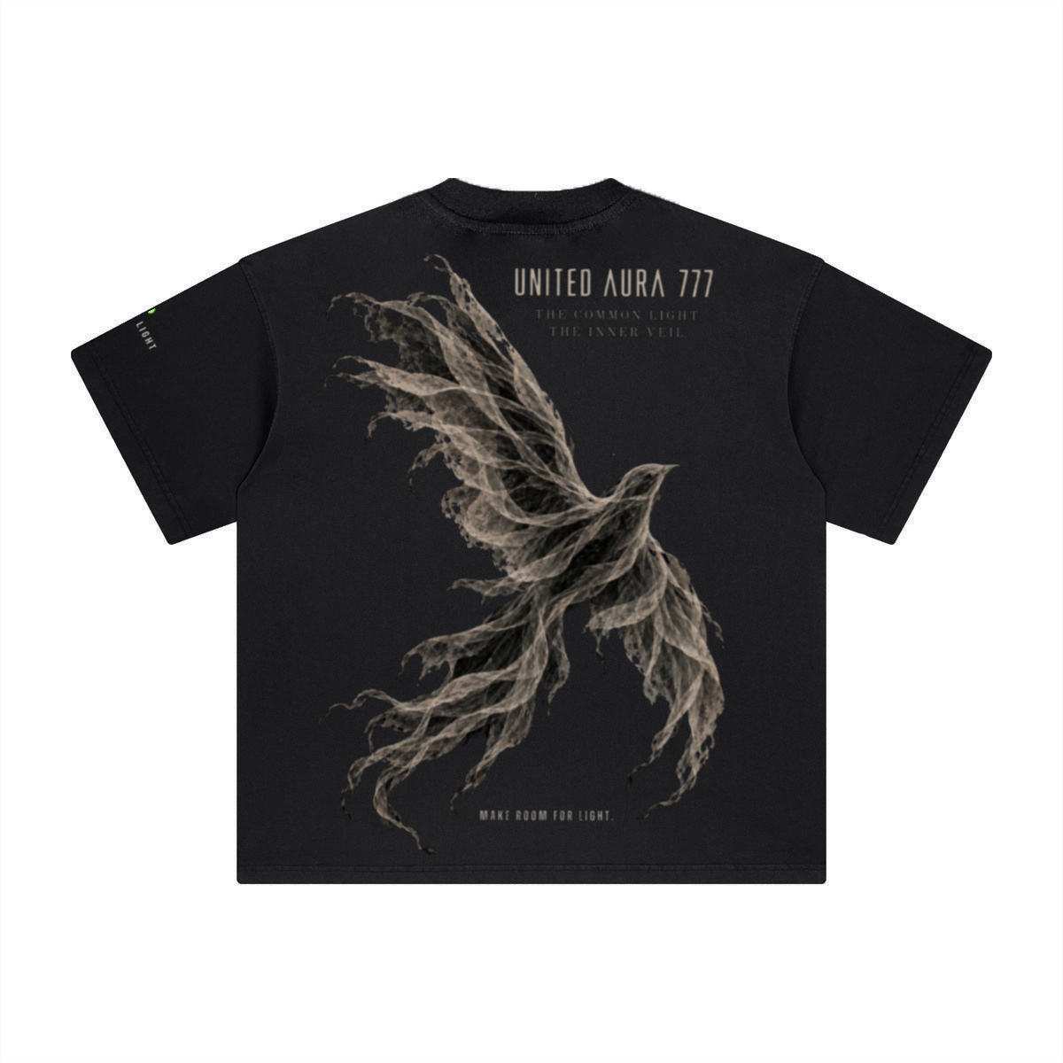 260GSM Unisex Heavyweight Re-Washed Distressed Crew Neck T-shirt Black