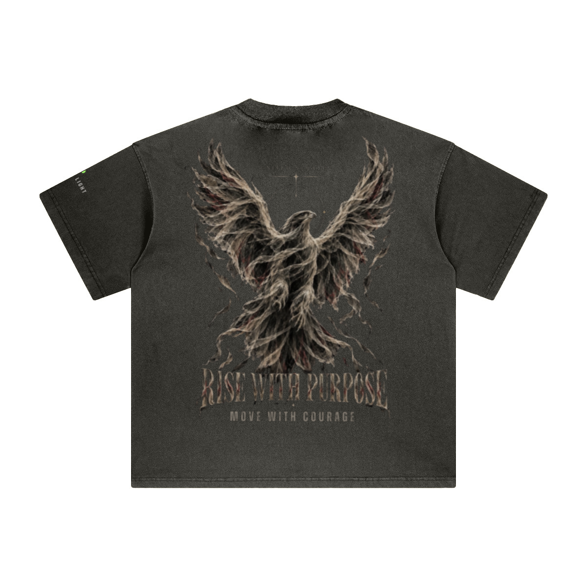 260GSM Unisex Heavyweight Re-Washed Distressed Crew Neck T-shirt Dark gray