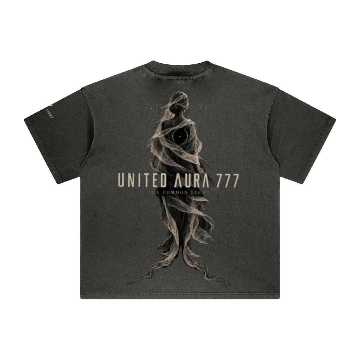 260GSM Unisex Heavyweight Re-Washed Distressed Crew Neck T-shirt Dark gray