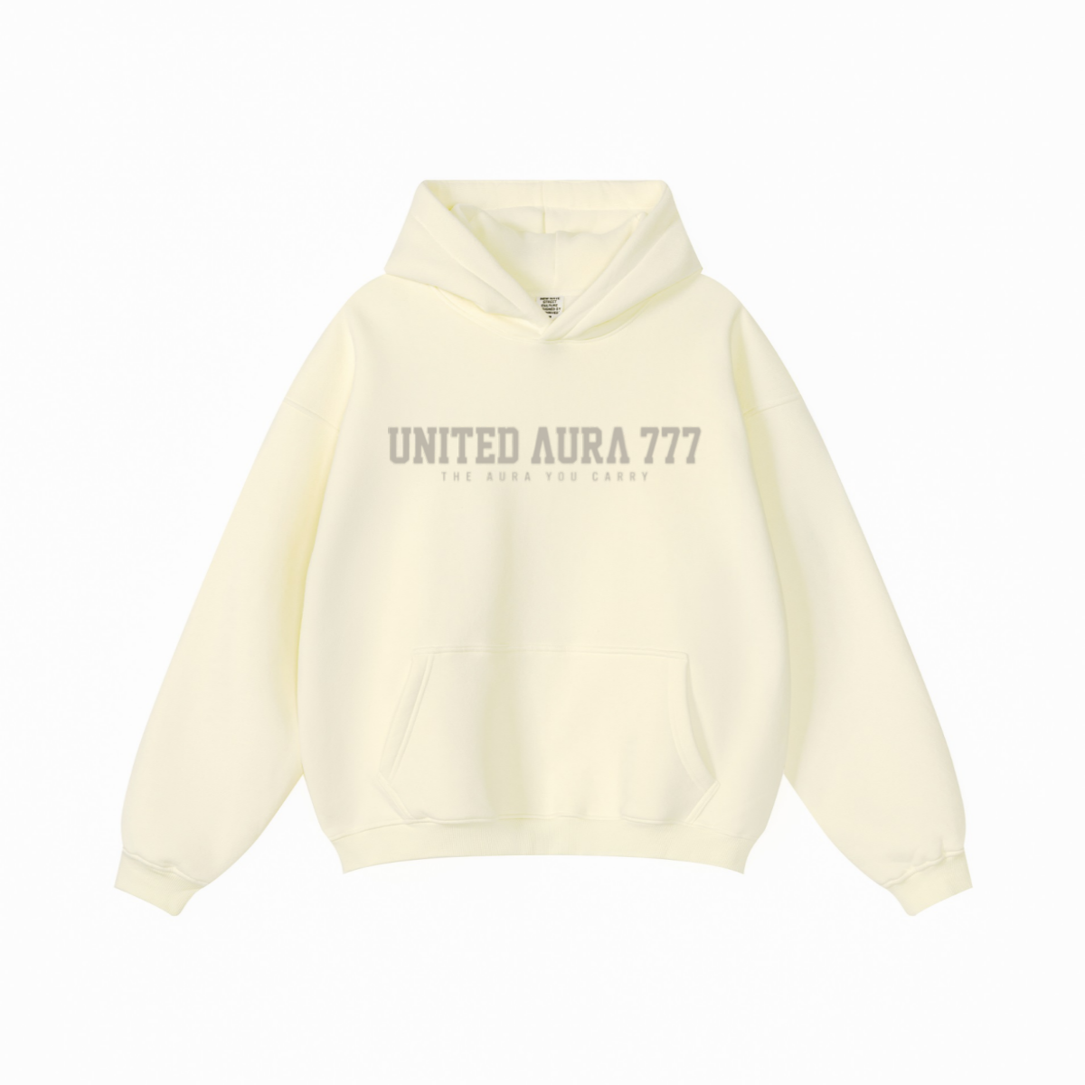 345GSM Men's Solid Color Pullover Hoodie Creamy Beige