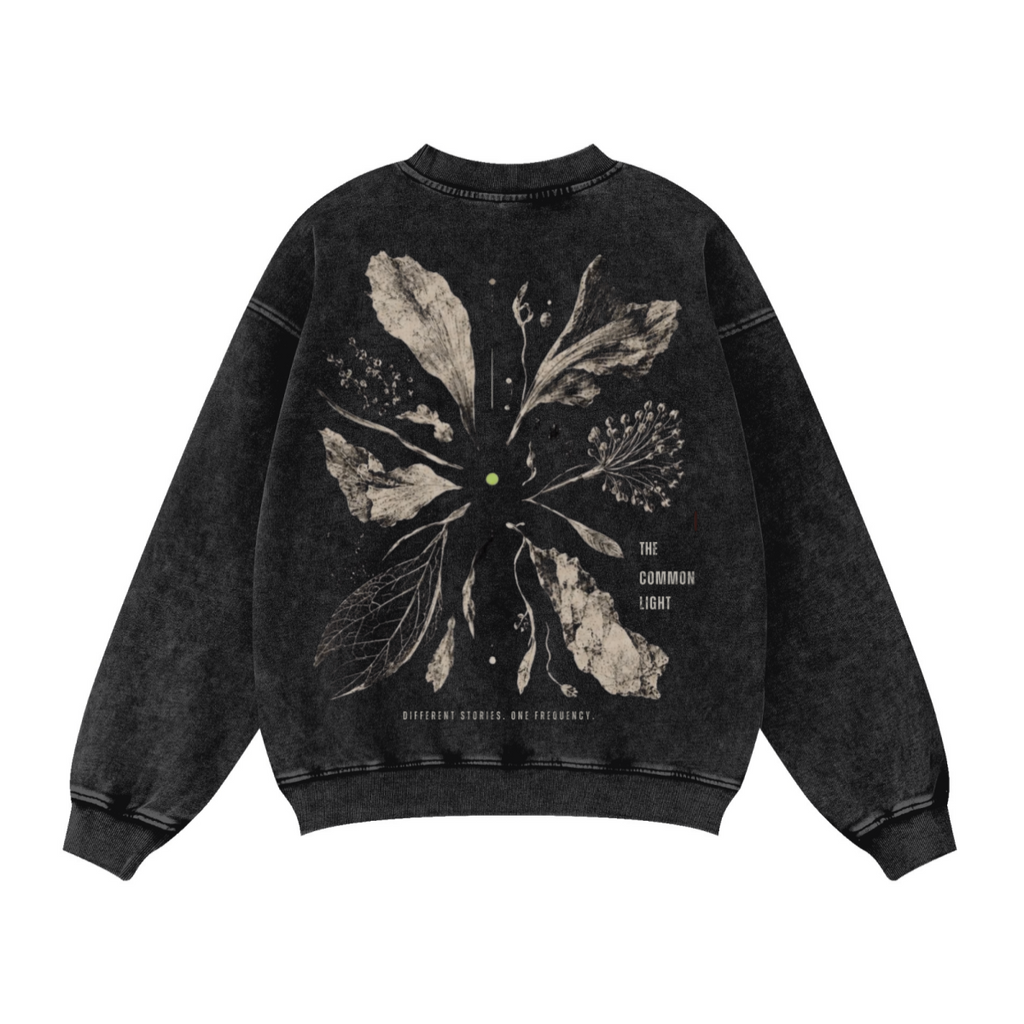 320GSM Unisex Vintage-Wash Crew Neck Loopback Sweatshirt Snow Wash