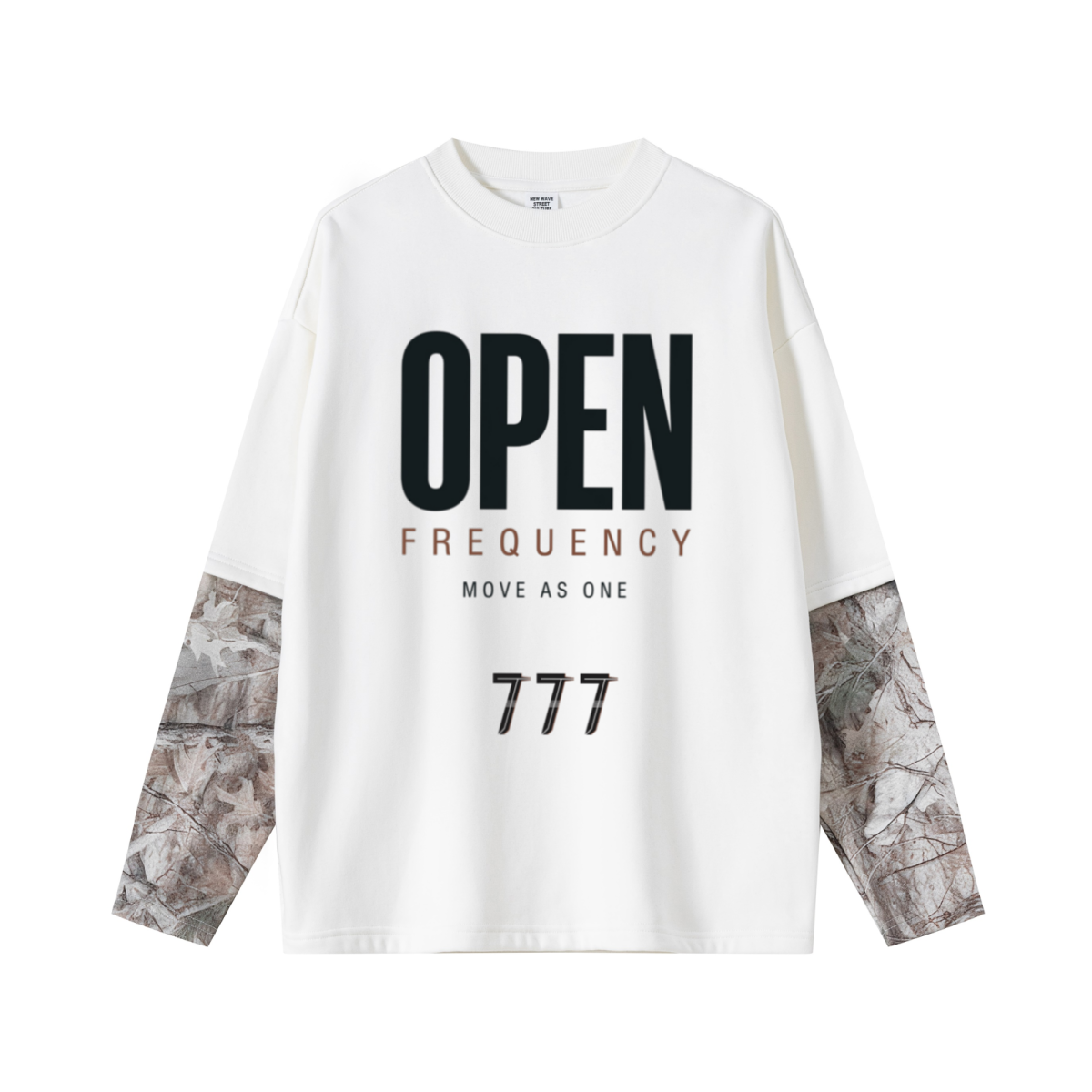 340GSM Men’s Heat Transfer Desert Camouflage Layered Look Long-Sleeve Branch Camouflage