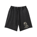 330GSM Unisex Raw-Edge Snow-Wash French Terry Shorts Vintage Black